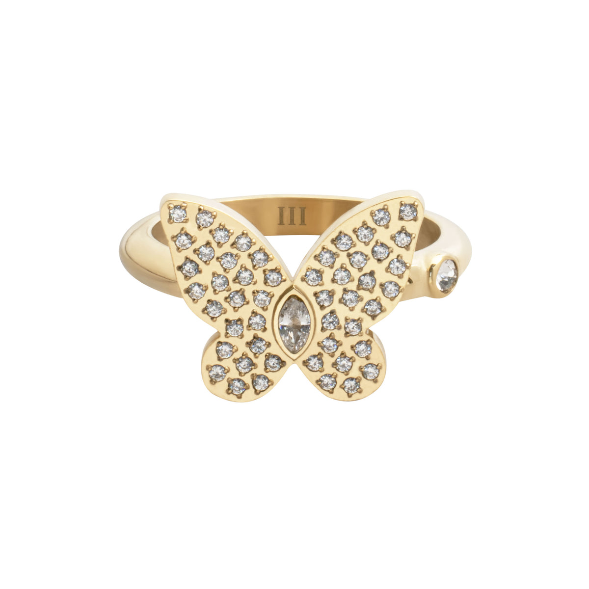 BUTTERFLY RING W/CRYSTALS