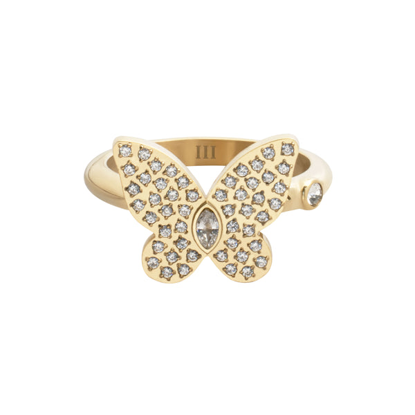 BUTTERFLY RING W/CRYSTALS