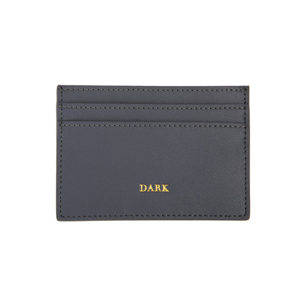 LEATHER CARD HOLDER NAPPA STEEL BLUE