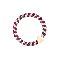 FAT HAIR TIE CANDY CANE GLITTER MIX W/HEART