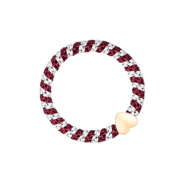 FAT HAIR TIE CANDY CANE GLITTER MIX W/HEART