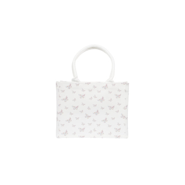CANVAS TOTE SMALL OFF WHITE BUTTERFLY PATTERN