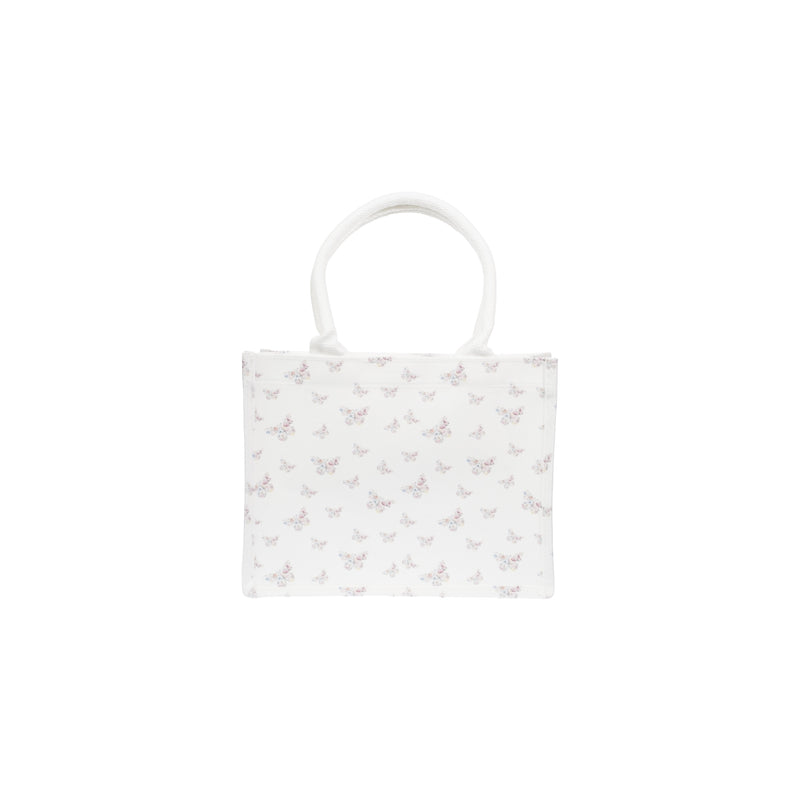 CANVAS TOTE SMALL OFF WHITE BUTTERFLY PATTERN