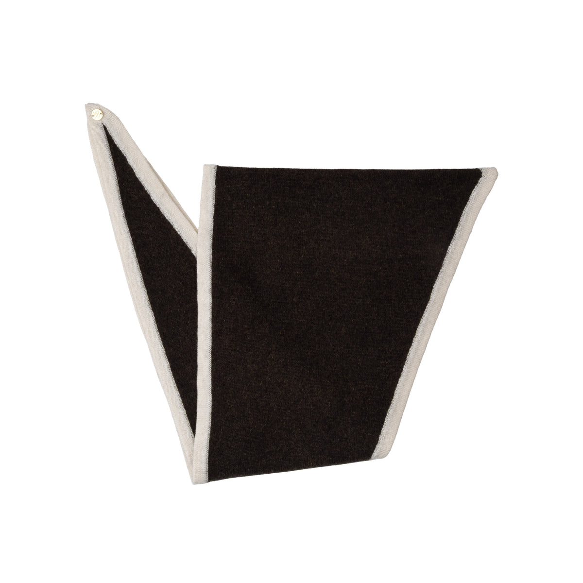 CASHMERE SCARF CHOCOLATE BROWN W/OFF WHITE
