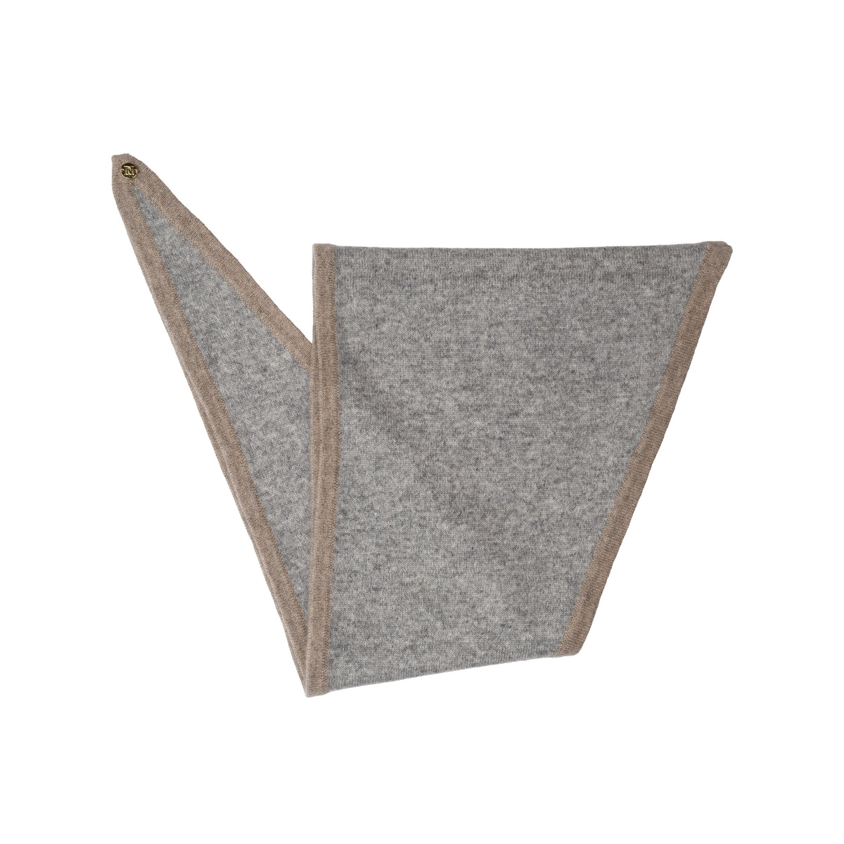 CASHMERE SCARF LIGHT GREY MELANGE W/DARK SAND MELANGE
