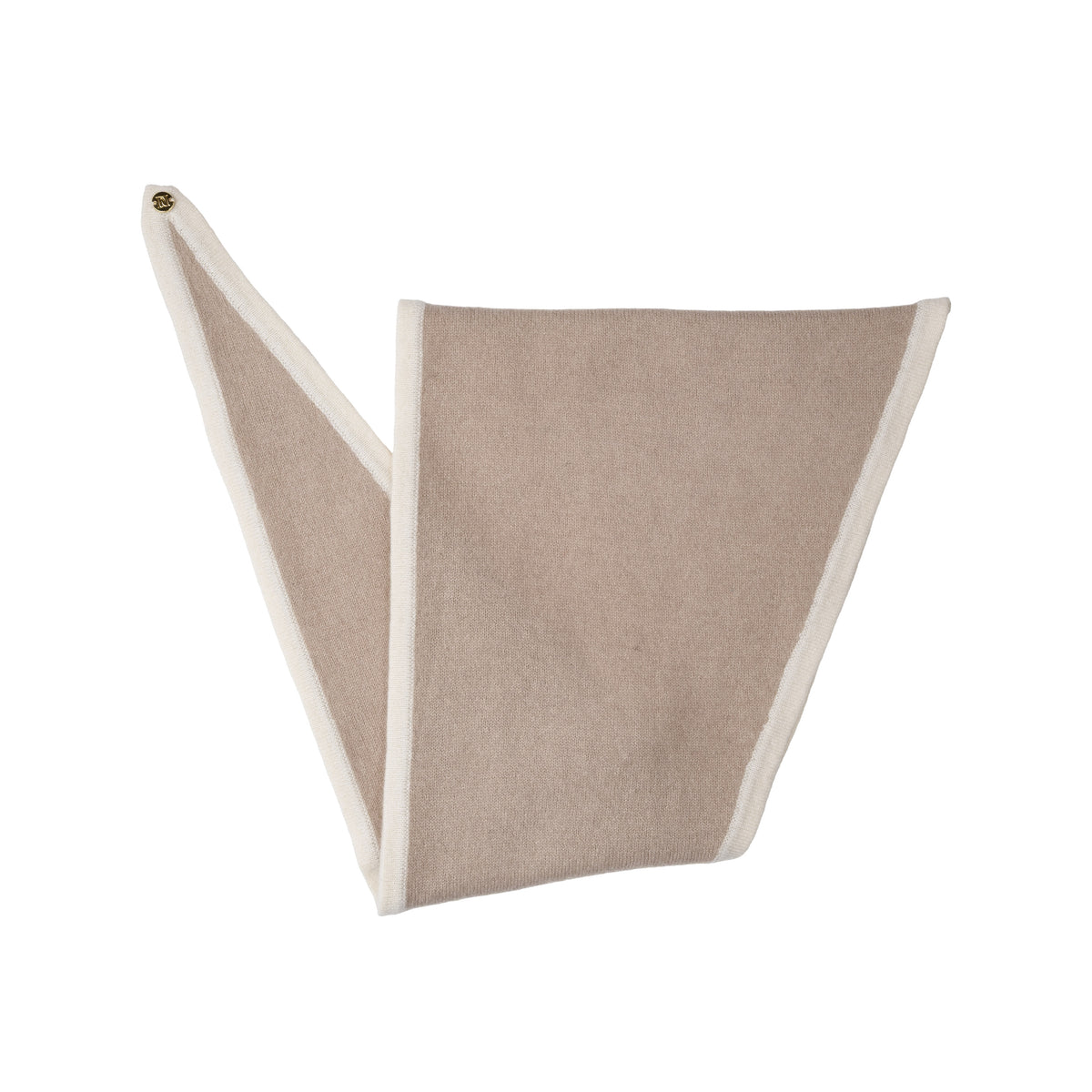 CASHMERE SCARF SAND W/OFF WHITE