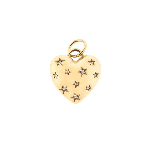CHUNKY HEART PENDANT W/STARS
