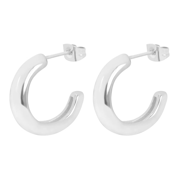 Round Silver Hoop Earring / Crescent Creole Earring / 925 Sterling Round Silver Hoop Earring / Crescent Creole Earring / 925 Sterling
