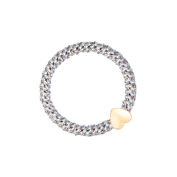 FAT HAIR TIE COOL BLUE & WARM TAUPE MIX W/HEART