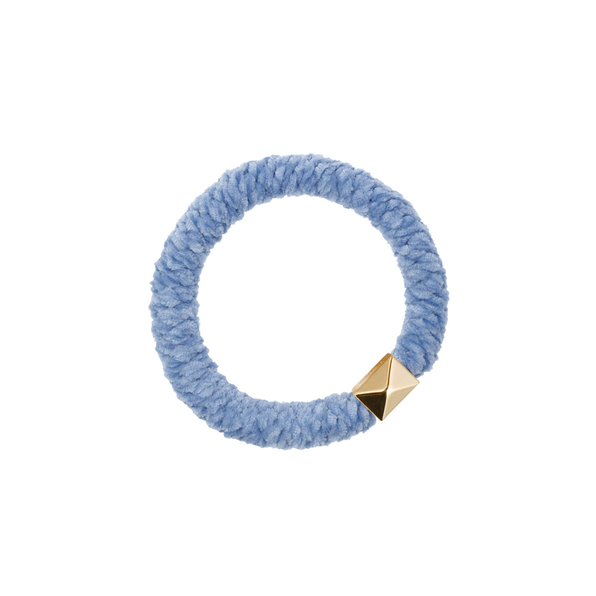FLUFFY FAT HAIR TIE COUNTRY BLUE