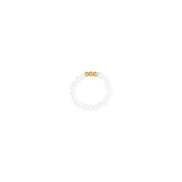 CRYSTAL BEAD RING 3 MM SPARKLED WHITE