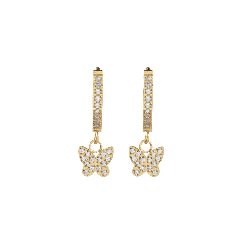 CRYSTAL BUTTERFLY HOOPS