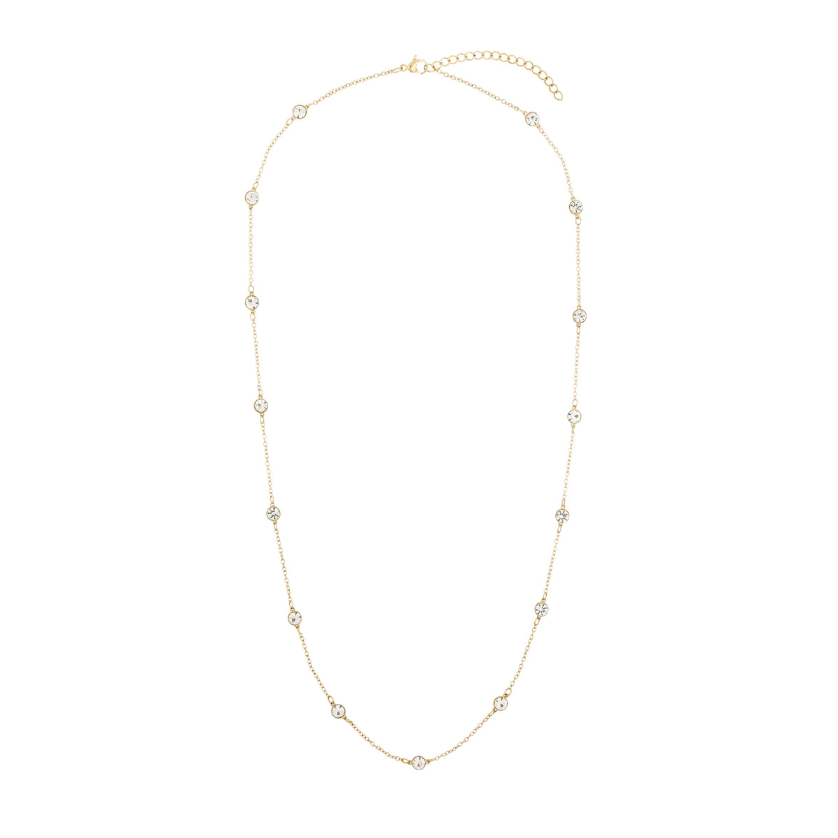 CRYSTAL DOT CHAIN NECKLACE 55 CM