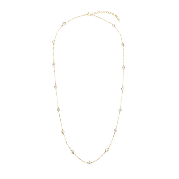 CRYSTAL DOT CHAIN NECKLACE 55 CM