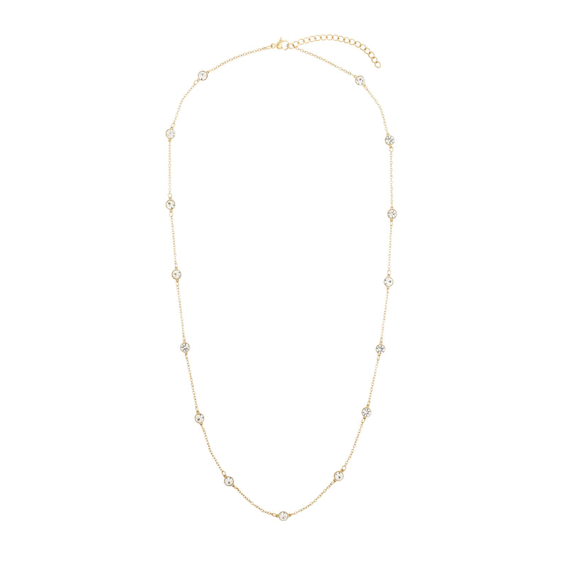 CRYSTAL DOT CHAIN NECKLACE 55 CM