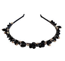CRYSTAL HAIR BAND BLACK
