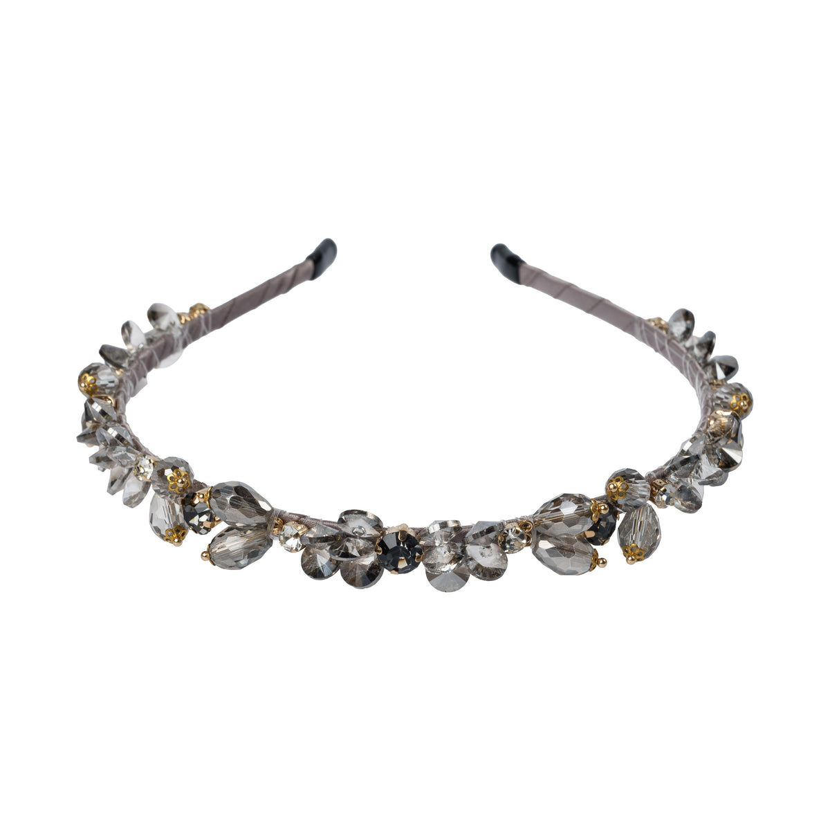 CRYSTAL HAIR BAND GREY