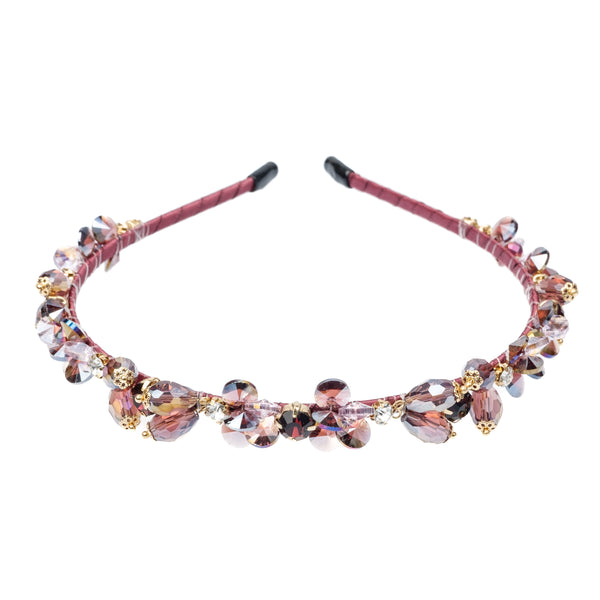 CRYSTAL HAIR BAND MAROON