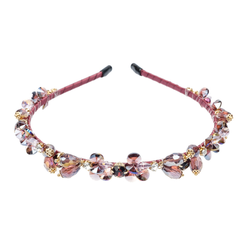 CRYSTAL HAIR BAND MAROON