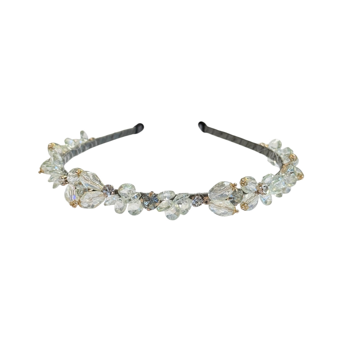 CRYSTAL HAIR BAND MILIEU GREEN