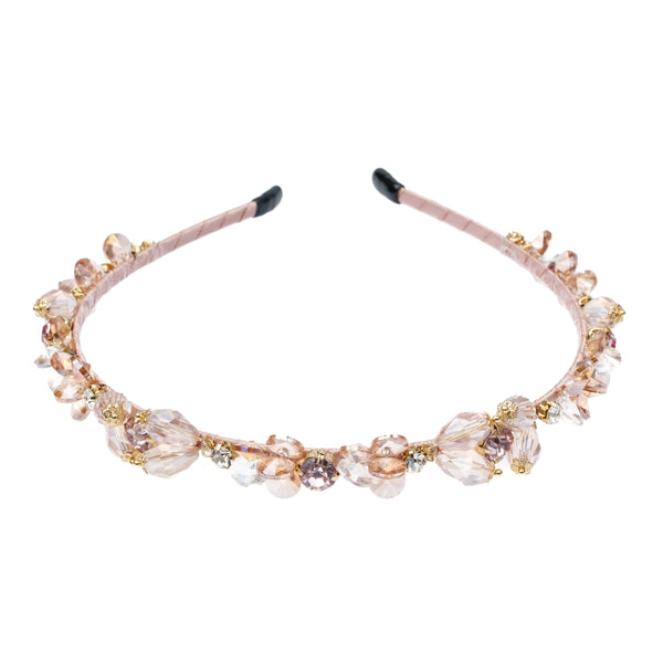 CRYSTAL HAIR BAND PALE ROSE