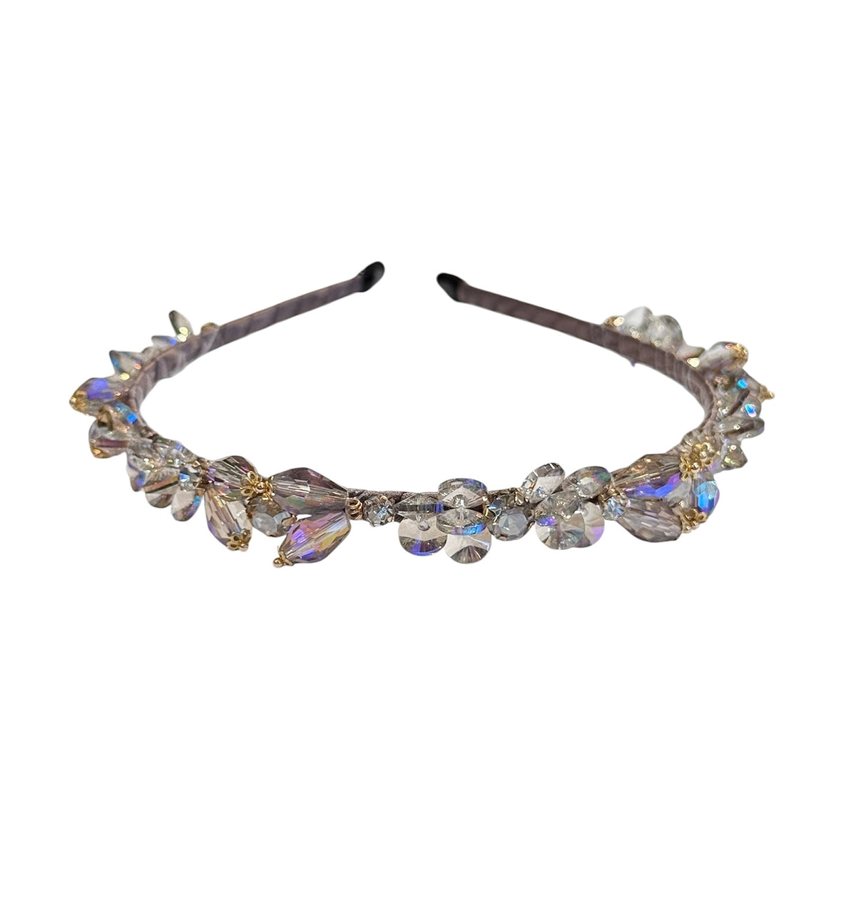 CRYSTAL HAIR BAND TAUPE