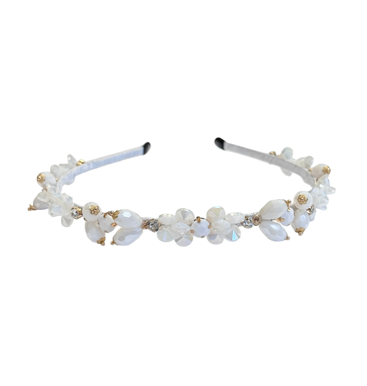 CRYSTAL HAIR BAND WHITE