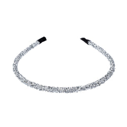 CRYSTAL HAIR BAND THIN SILVER