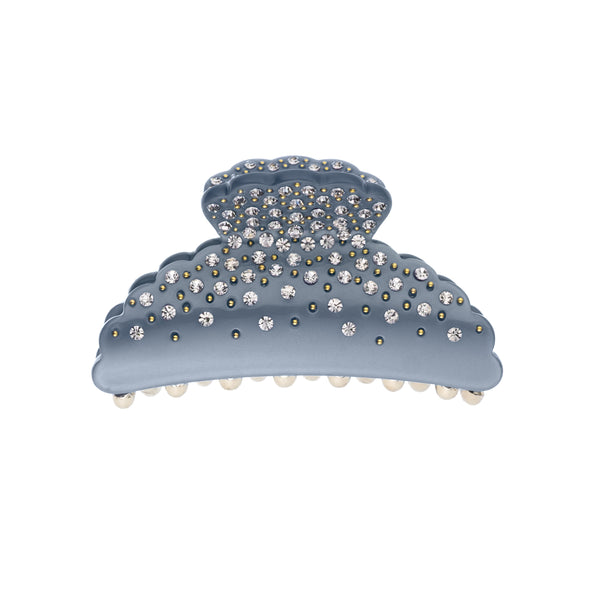 CRYSTAL HAIR CLAW LARGE GRISALLE BLUE