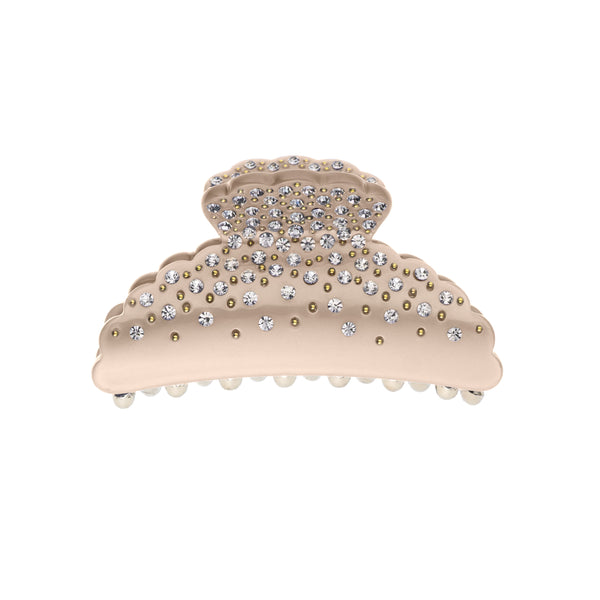 CRYSTAL HAIR CLAW LARGE WARM TAUPE