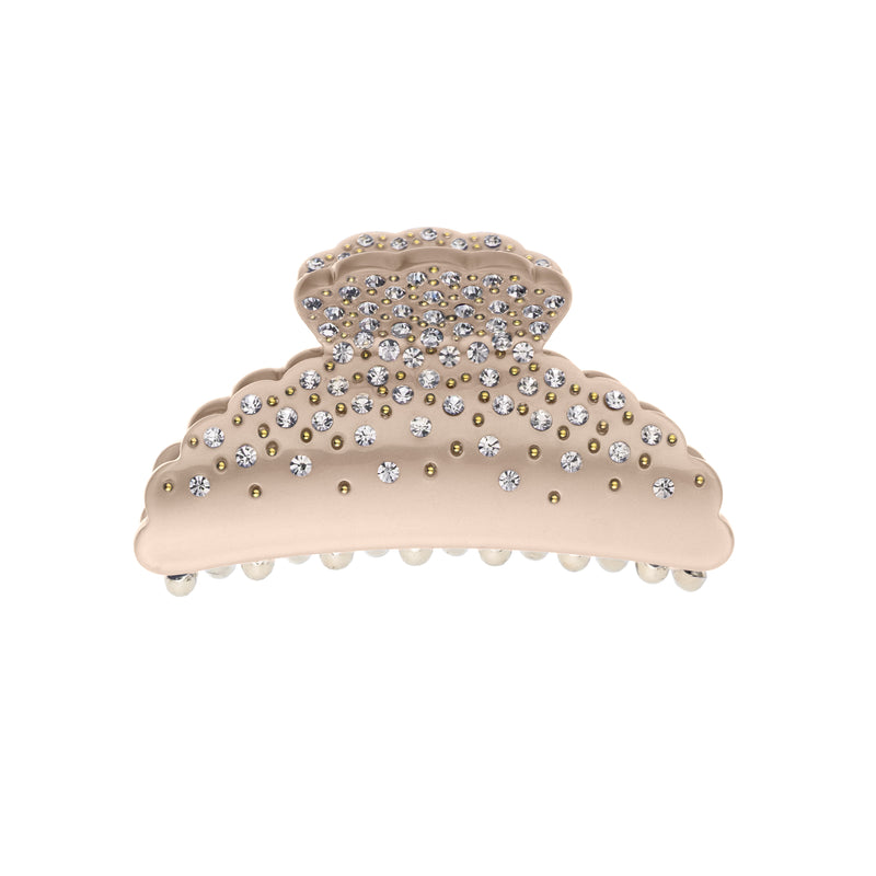 CRYSTAL HAIR CLAW LARGE WARM TAUPE