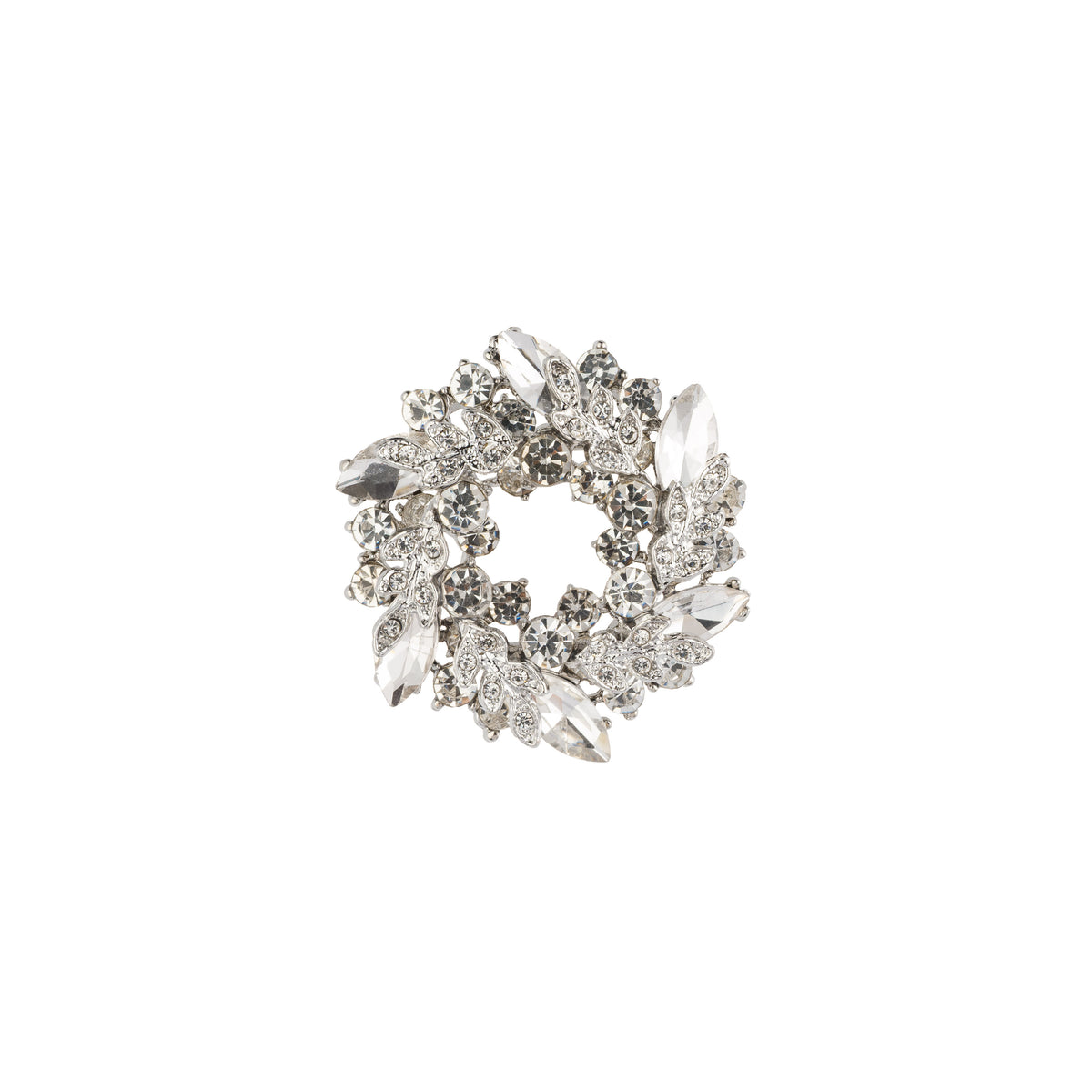 CRYSTAL HALO BROOCH SILVER