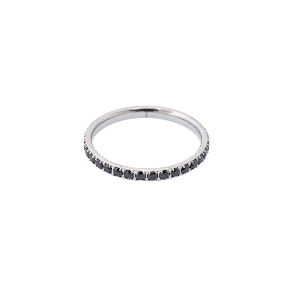 CRYSTAL RING THIN BLACK W/SILVER CRYSTAL RING THIN BLACK W/SILVER