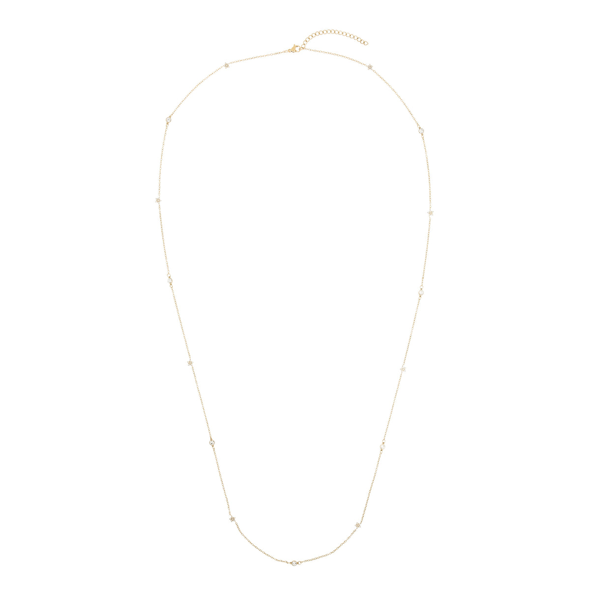 CRYSTAL STAR & DOT CHAIN NECKLACE