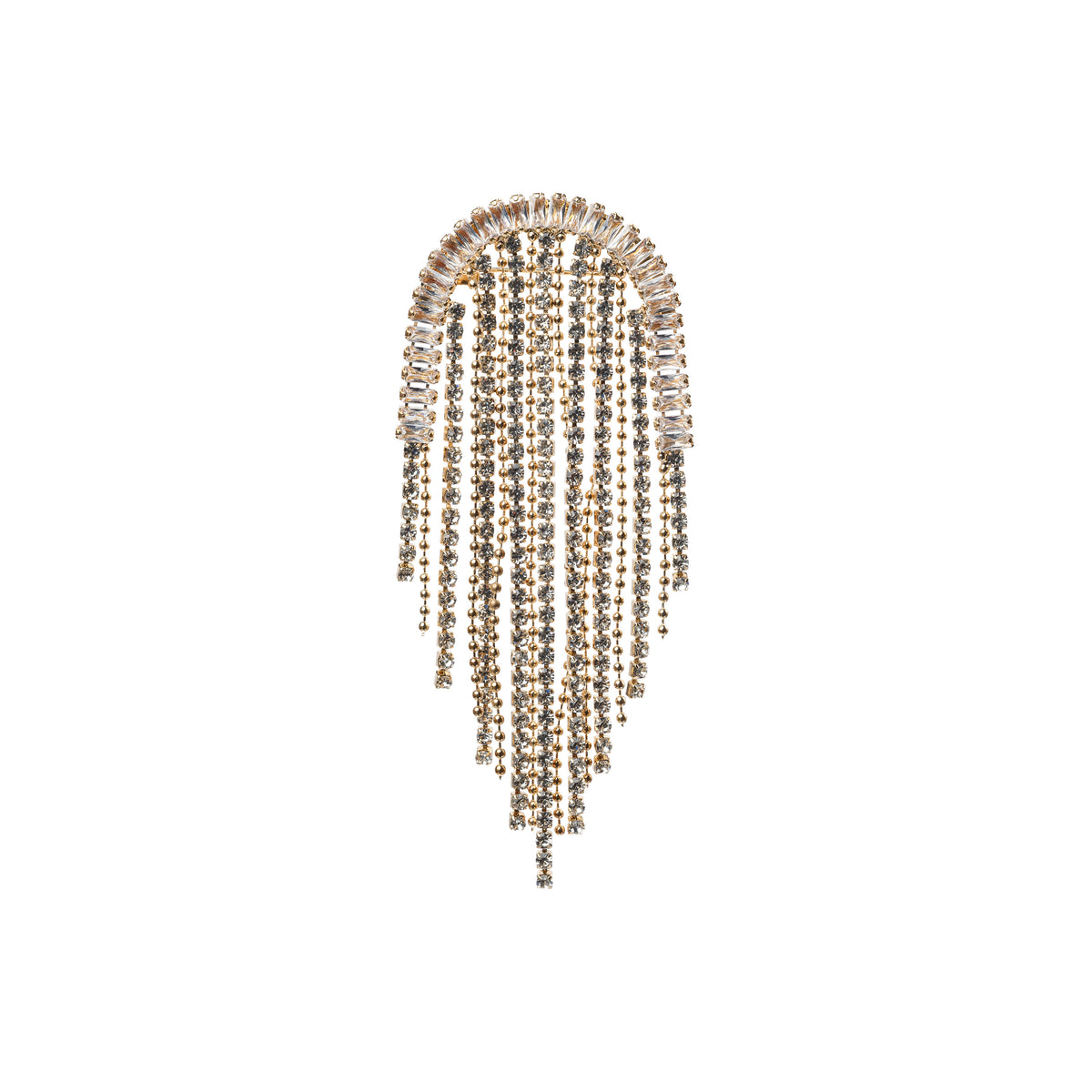 CRYSTAL WATERFALL BROOCH GOLD