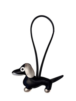 DACHS BAG CHARM BLACK W/SPARKLED CHAMPAGNE & SILVER