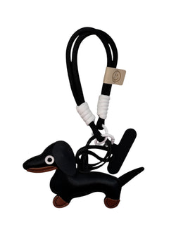 DACHS BAG CHARM W/EXTRA STRAP BLACK
