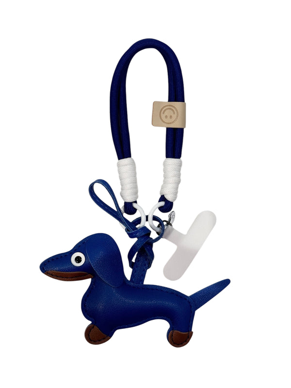 DACHS BAG CHARM W/EXTRA STRAP BLUE