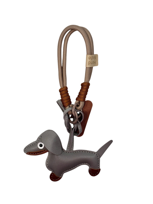 DACHS BAG CHARM W/EXTRA STRAP GREY