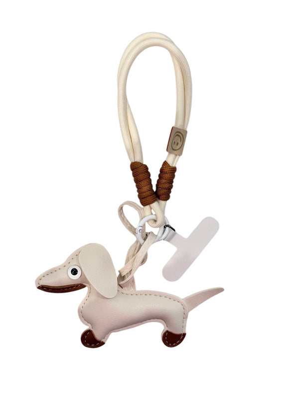 DACHS BAG CHARM W/EXTRA STRAP OFF-WHITE