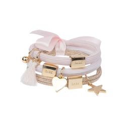 HAIR TIES 3 PK CHARM COMBO DARK ROSES W/GOLD HAIR TIES 3 PK CHARM COMBO DARK ROSES W/GOLD