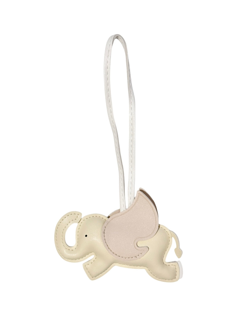 ELEPHANT BAG CHARM PALE YELLOW W/SAND & WHITE