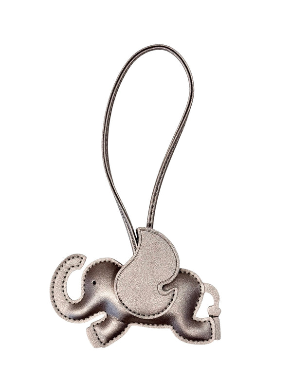 ELEPHANT BAG CHARM SPARKLED WARM TAUPE
