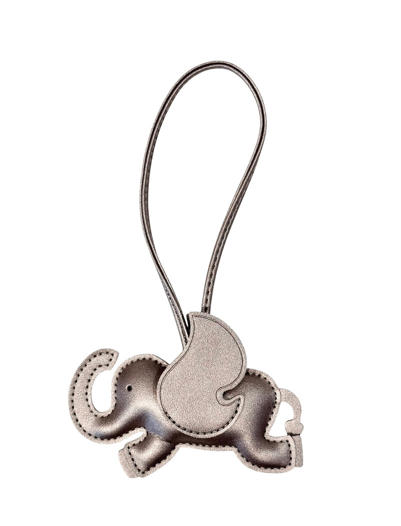 ELEPHANT BAG CHARM SPARKLED WARM TAUPE