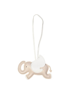 ELEPHANT BAG CHARM SAND W/WHITE