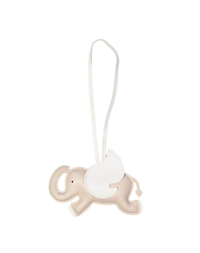 ELEPHANT BAG CHARM SAND W/WHITE