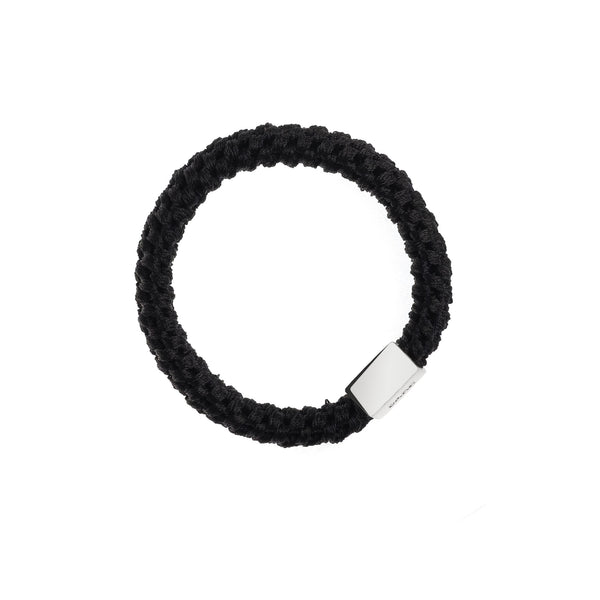 FAT HAIR TIE BLACK W/SILVER