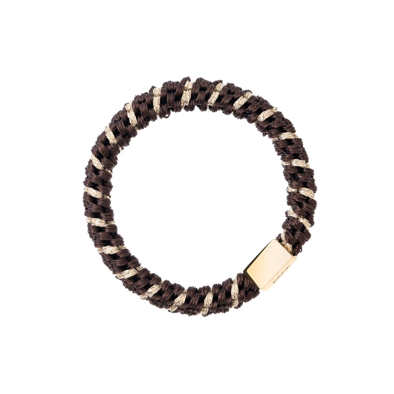 FAT HAIR TIE CHOCOLATE BROWN STRIPE