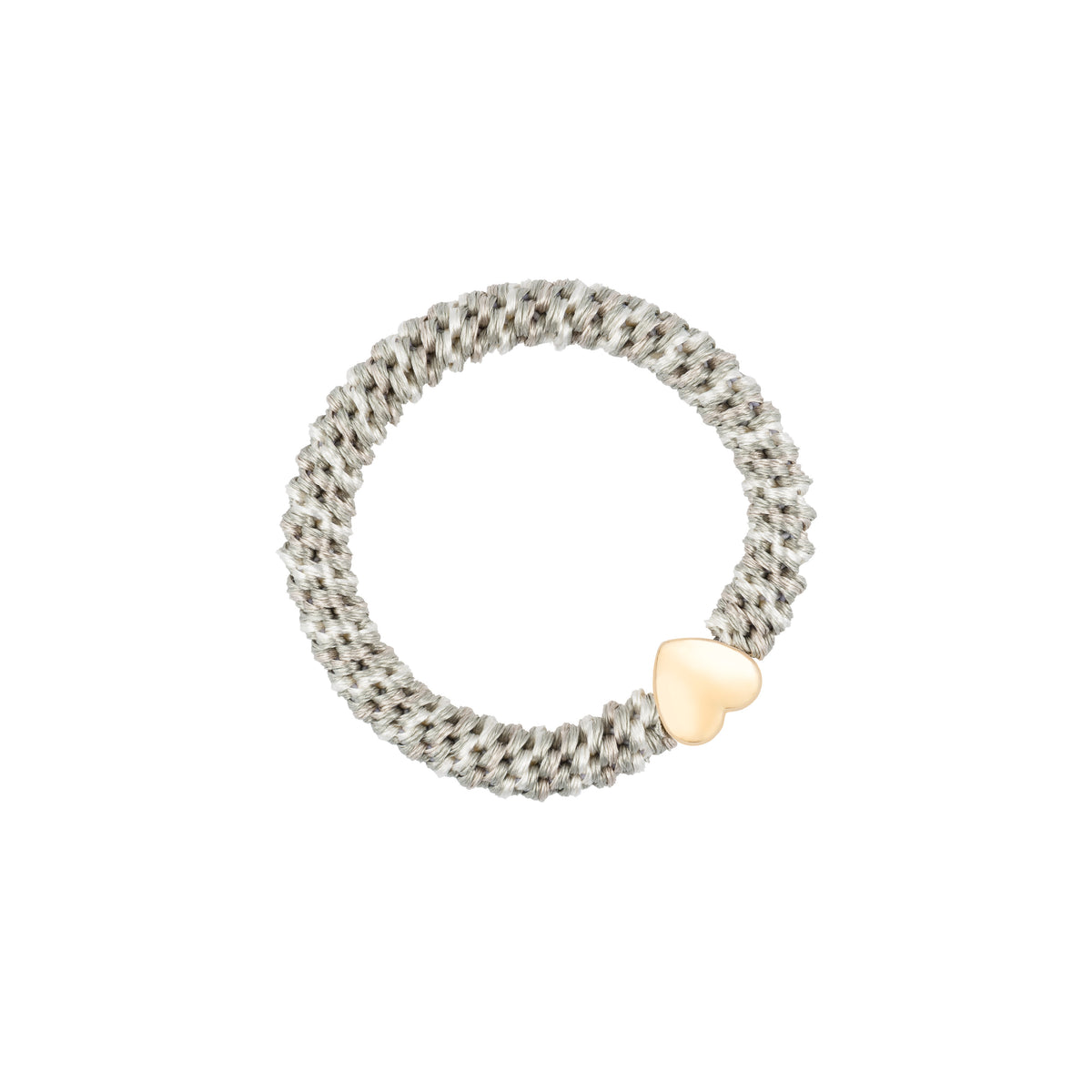 FAT HAIR TIE COOL ARMY & OFF WHITE MIX W/HEART