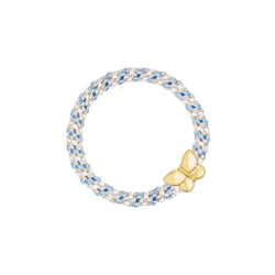 FAT HAIR TIE IBIZA BLUE & SAND MIX W/BUTTERFLY